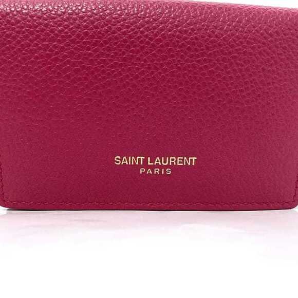 Saint Laurent Trifold Wallet Pink 459784 B680J 5619 Grain Leather SAINT LAURE... - Picture 4 of 10